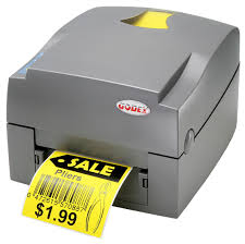 Принтер этикеток или термотрансферный принтер использующий риббон.