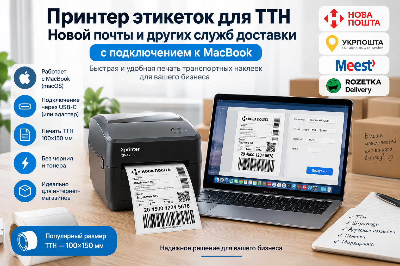 как правильно выбрать принтер этикеток для печати ТТН с MacBook